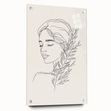 Bohemian Wall Art | Feminine Line Drawing with Botanical Elements | Modern Art