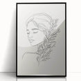Bohemian Wall Art | Feminine Line Drawing with Botanical Elements | Modern Art