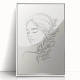 Bohemian Wall Art | Feminine Line Drawing with Botanical Elements | Modern Art