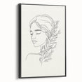 Bohemian Wall Art | Feminine Line Drawing with Botanical Elements | Modern Art