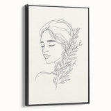 Bohemian Wall Art | Feminine Line Drawing with Botanical Elements | Modern Art