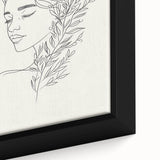 Bohemian Wall Art | Feminine Line Drawing with Botanical Elements | Modern Art