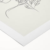 Bohemian Wall Art | Feminine Line Drawing with Botanical Elements | Modern Art
