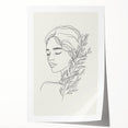 Bohemian Wall Art | Feminine Line Drawing with Botanical Elements | Modern Art