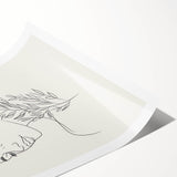 Bohemian Wall Art | Feminine Line Drawing with Botanical Elements | Modern Art