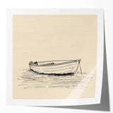 Bohemian Wall Art | Serene Boho Boat Decor Canvas | Eclectic Art Print