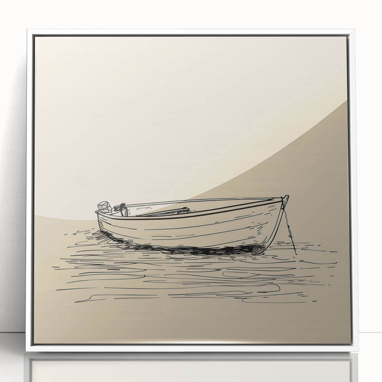Bohemian Wall Art | Serene Boho Boat Decor Canvas | Eclectic Art Print