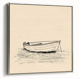 Bohemian Wall Art | Serene Boho Boat Decor Canvas | Eclectic Art Print