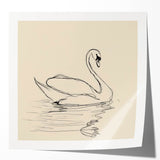 Bohemian Wall Art | Graceful Swan Boho Decor Canvas | Eclectic Art Print