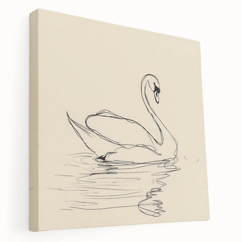 Bohemian Wall Art | Graceful Swan Boho Decor Canvas | Eclectic Art Print