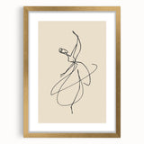 Bohemian Wall Art | Graceful Dancer Line Drawing | Minimalist Art Print