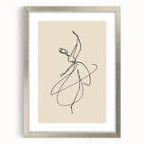 Bohemian Wall Art | Graceful Dancer Line Drawing | Minimalist Art Print