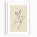 Bohemian Wall Art | Graceful Dancer Line Drawing | Minimalist Art Print