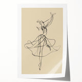 Bohemian Wall Art | Flowing Dancer Line Drawing | Elegant Minimalist Print