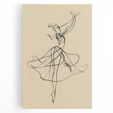 Bohemian Wall Art | Flowing Dancer Line Drawing | Elegant Minimalist Print