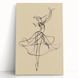 Bohemian Wall Art | Flowing Dancer Line Drawing | Elegant Minimalist Print