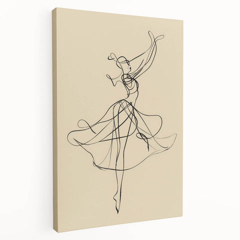 Bohemian Wall Art | Flowing Dancer Line Drawing | Elegant Minimalist Print