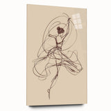 Bohemian Wall Art | Ballerina in Motion Line Drawing | Elegant Art Print