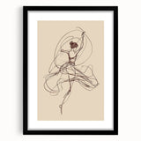 Bohemian Wall Art | Ballerina in Motion Line Drawing | Elegant Art Print