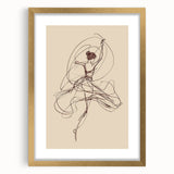 Bohemian Wall Art | Ballerina in Motion Line Drawing | Elegant Art Print