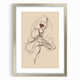 Bohemian Wall Art | Ballerina in Motion Line Drawing | Elegant Art Print