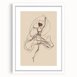 Bohemian Wall Art | Ballerina in Motion Line Drawing | Elegant Art Print
