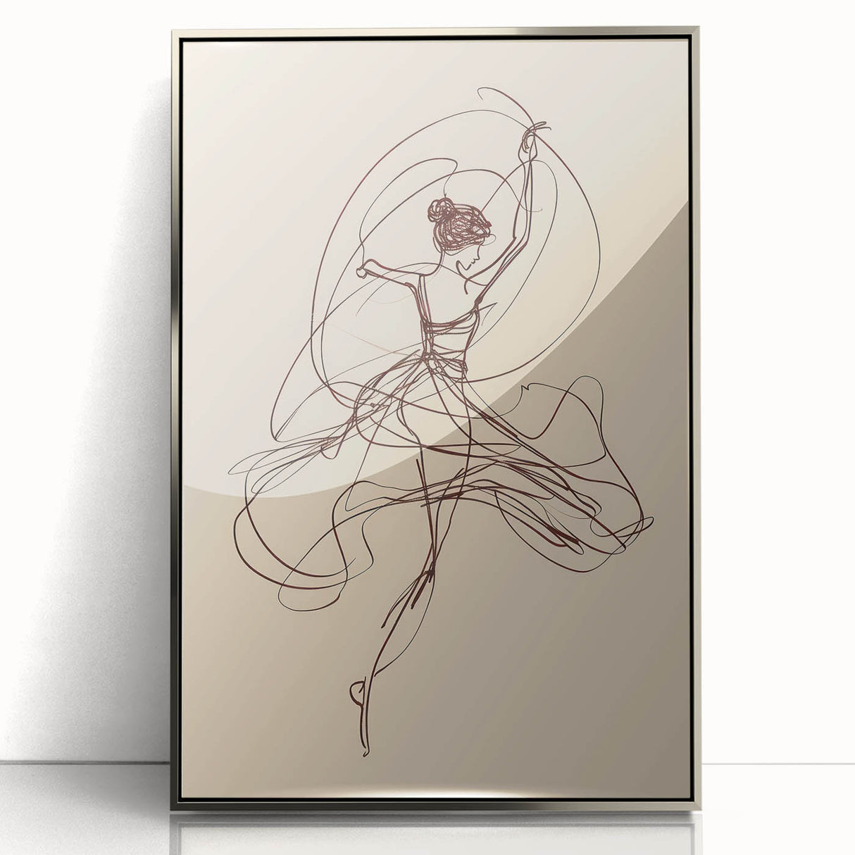 Bohemian Wall Art | Ballerina in Motion Line Drawing | Elegant Art Print
