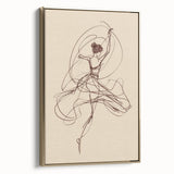 Bohemian Wall Art | Ballerina in Motion Line Drawing | Elegant Art Print