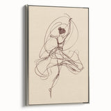Bohemian Wall Art | Ballerina in Motion Line Drawing | Elegant Art Print