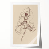 Bohemian Wall Art | Ballerina in Motion Line Drawing | Elegant Art Print