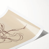 Bohemian Wall Art | Ballerina in Motion Line Drawing | Elegant Art Print