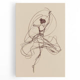 Bohemian Wall Art | Ballerina in Motion Line Drawing | Elegant Art Print