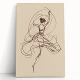 Bohemian Wall Art | Ballerina in Motion Line Drawing | Elegant Art Print