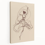 Bohemian Wall Art | Ballerina in Motion Line Drawing | Elegant Art Print