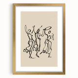 Bohemian Wall Art | Dancing Figures Line Drawing | Minimalist Art Print