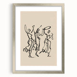 Bohemian Wall Art | Dancing Figures Line Drawing | Minimalist Art Print