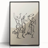 Bohemian Wall Art | Dancing Figures Line Drawing | Minimalist Art Print