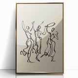 Bohemian Wall Art | Dancing Figures Line Drawing | Minimalist Art Print
