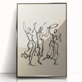 Bohemian Wall Art | Dancing Figures Line Drawing | Minimalist Art Print