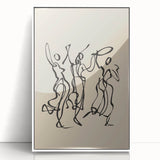 Bohemian Wall Art | Dancing Figures Line Drawing | Minimalist Art Print