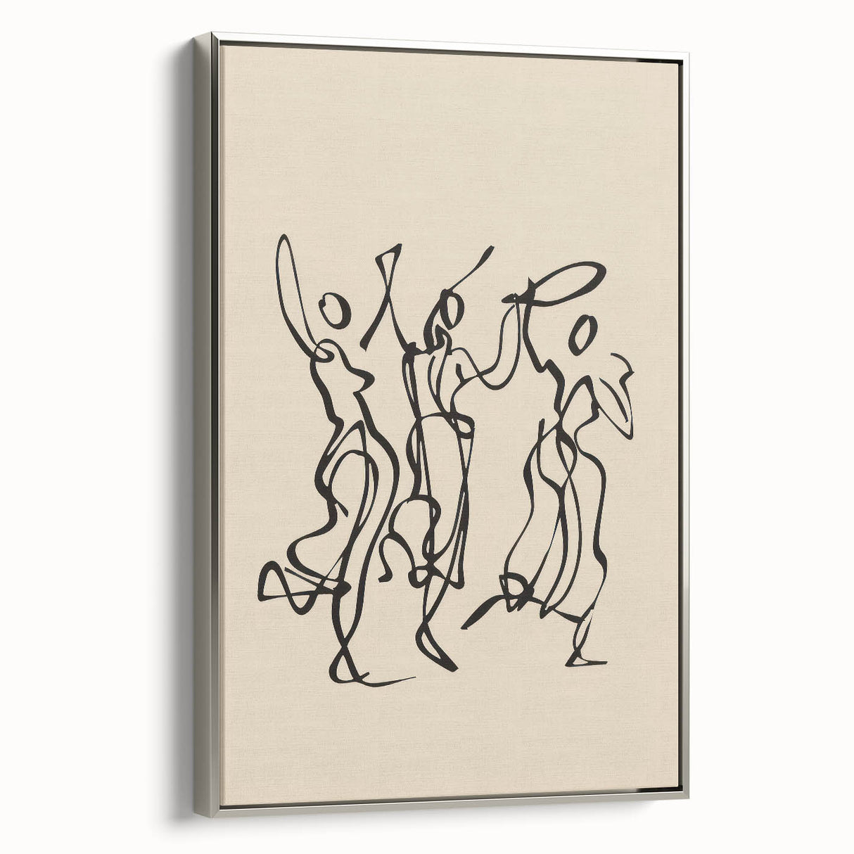 Bohemian Wall Art | Dancing Figures Line Drawing | Minimalist Art Print