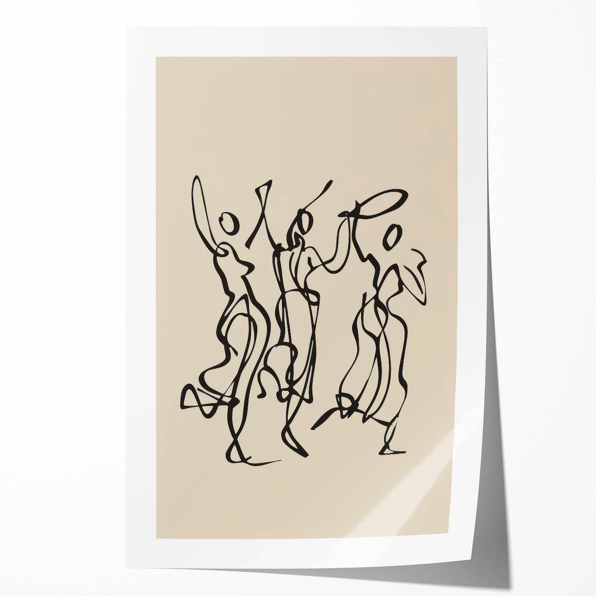 Bohemian Wall Art | Dancing Figures Line Drawing | Minimalist Art Print