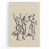 Bohemian Wall Art | Dancing Figures Line Drawing | Minimalist Art Print