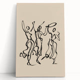 Bohemian Wall Art | Dancing Figures Line Drawing | Minimalist Art Print