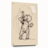 Bohemian Wall Art | Playful Elephant Sketch | Minimalist Animal Art Print