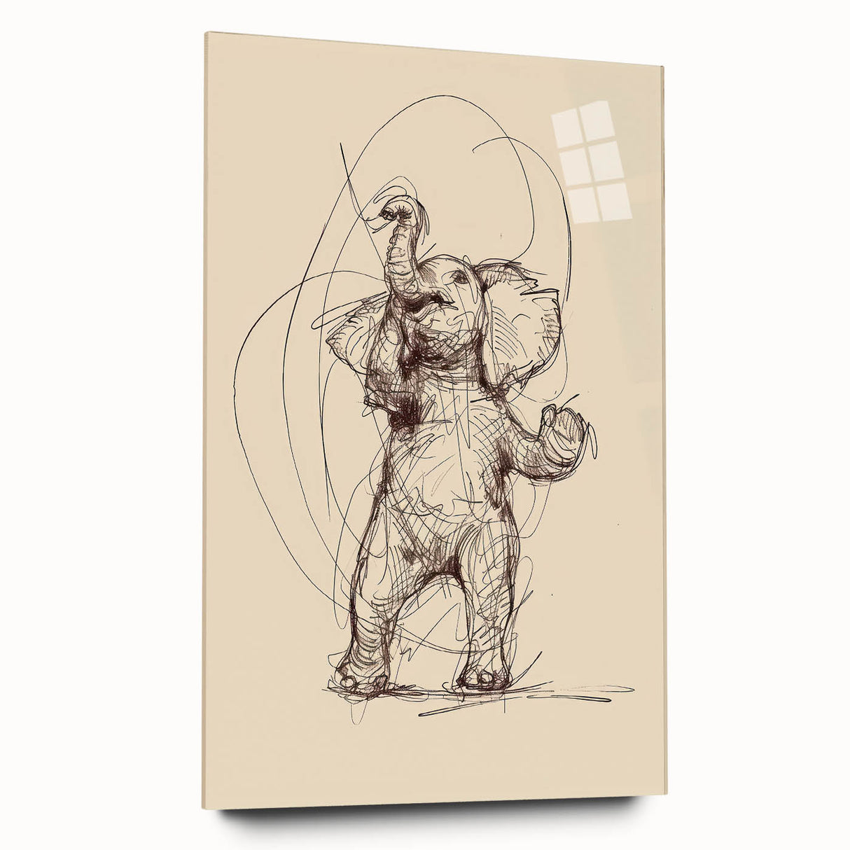 Bohemian Wall Art | Playful Elephant Sketch | Minimalist Animal Art Print