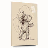 Bohemian Wall Art | Playful Elephant Sketch | Minimalist Animal Art Print