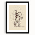 Bohemian Wall Art | Playful Elephant Sketch | Minimalist Animal Art Print