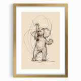 Bohemian Wall Art | Playful Elephant Sketch | Minimalist Animal Art Print