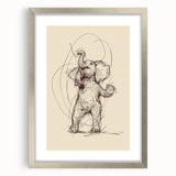Bohemian Wall Art | Playful Elephant Sketch | Minimalist Animal Art Print